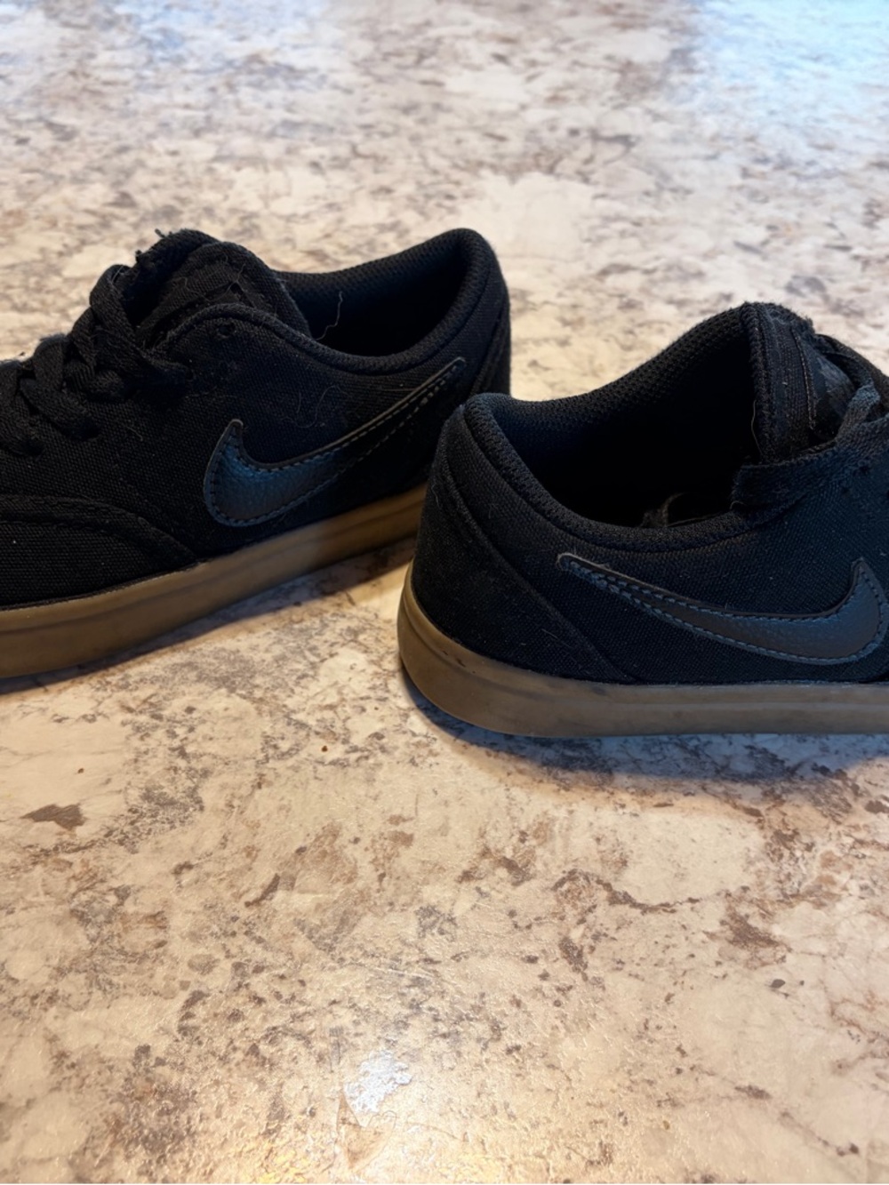 Nike Kids Black Canvas Sneakers with Brown Gum Sole